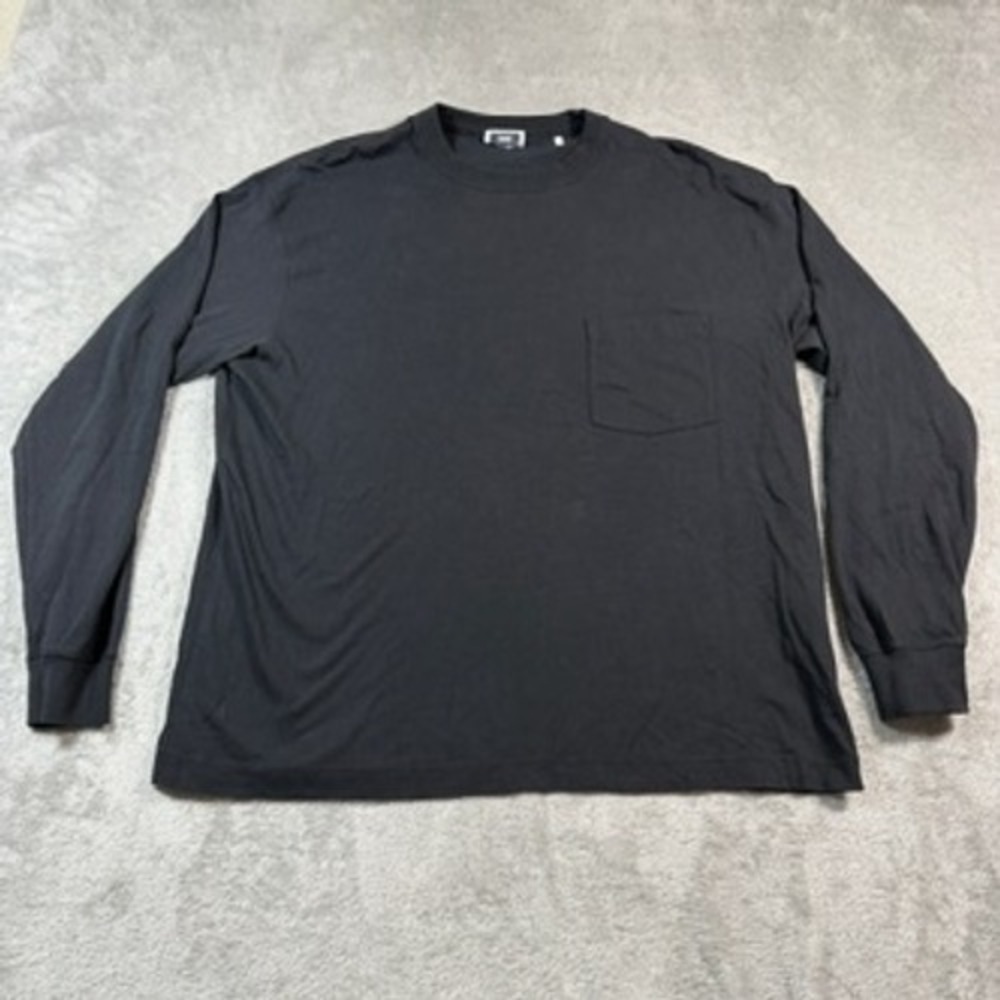 Kith Long Sleeve Pocket Tee Mens Medium Black Cotton Casual Streetwea
